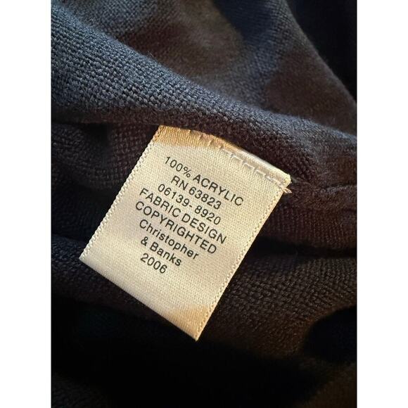 Christopher and Banks wool blend Christmas sweater beaded tree L - Picture 5 of 8